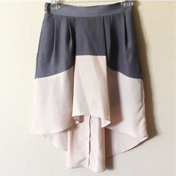 **3/$20** - BCBG High Low Color-Block Silk Skirt - Sz XS - Picture 1 of 9